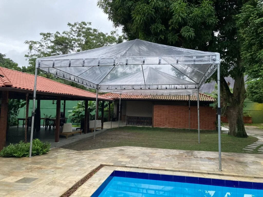 Tenda piramidal transparente 5x5 metros